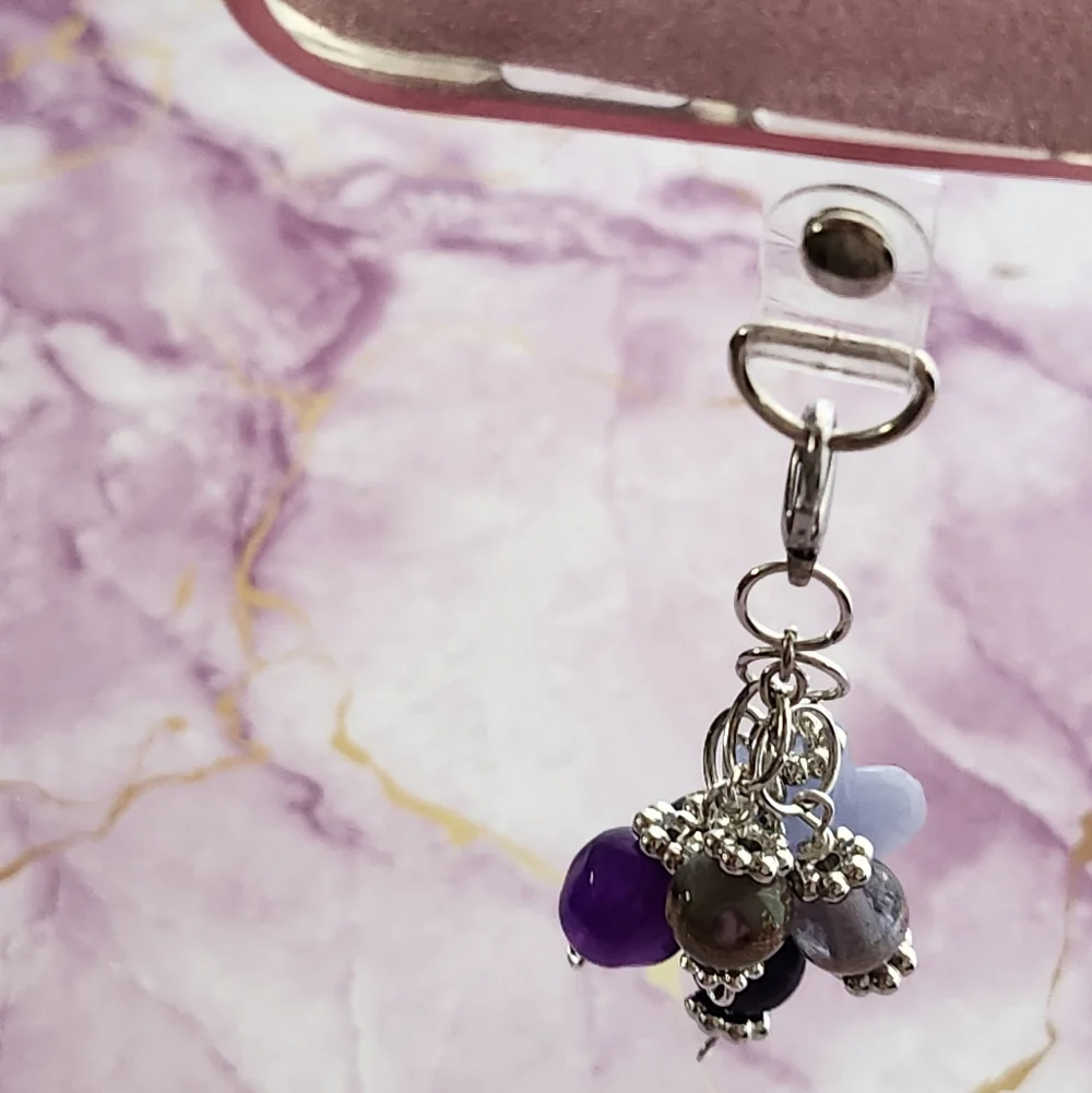 Cell Phone Charm Purple Handmade